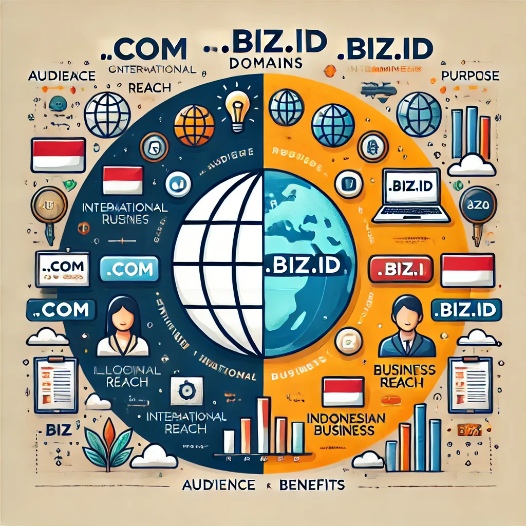 perbandingan antara domain dot com dan biz dot id